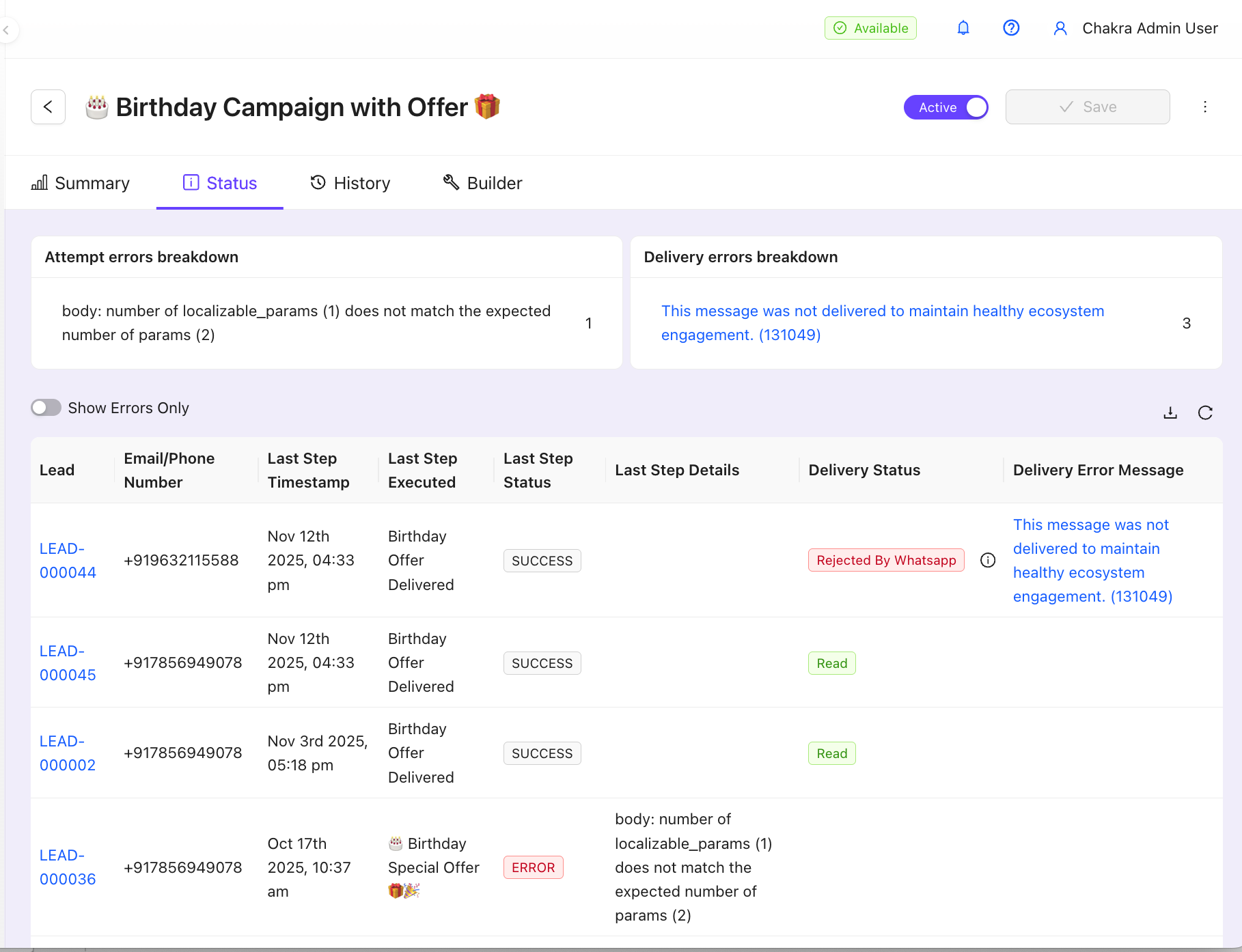 Campaign Detailed Tracking